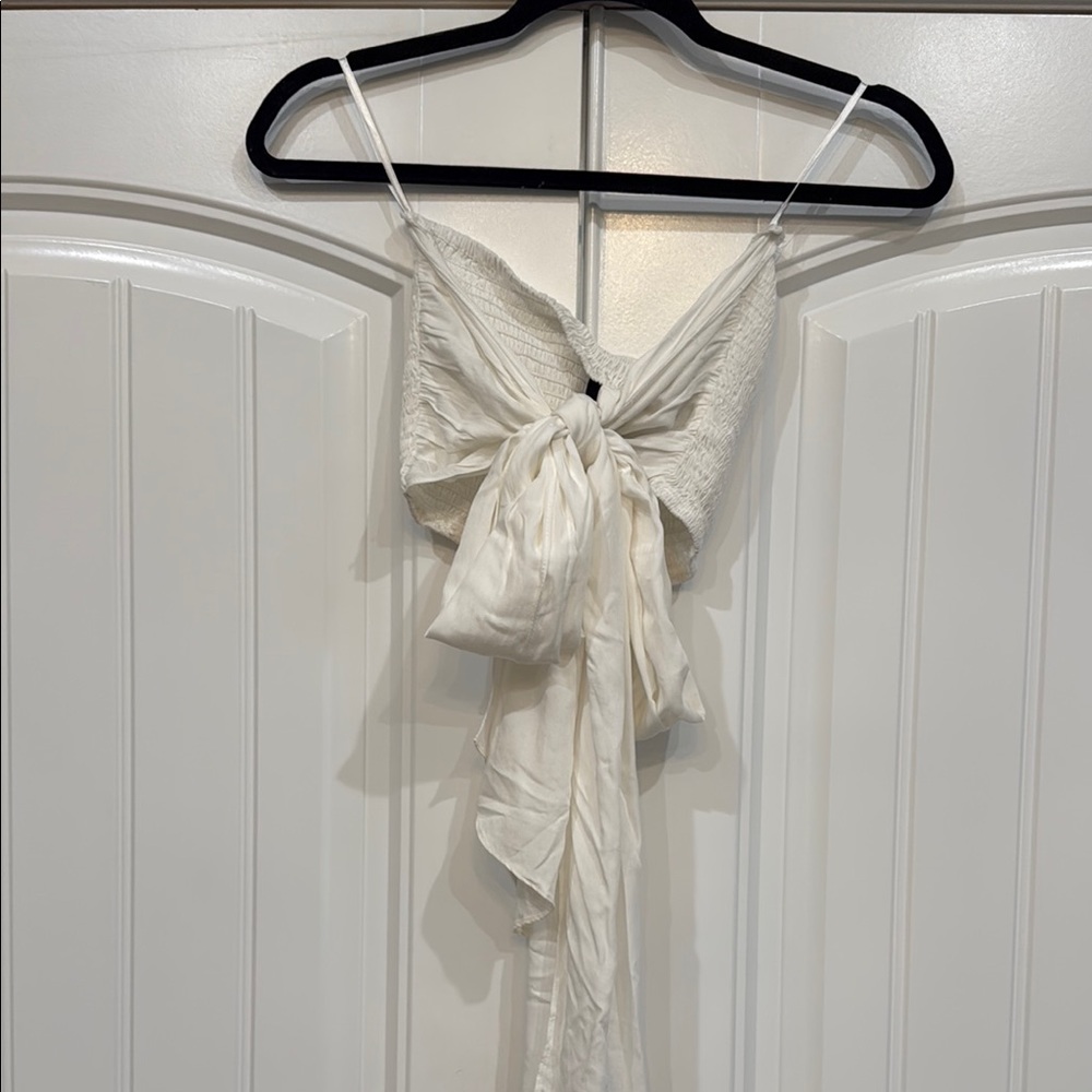 Cropped Tie Bandeau Top